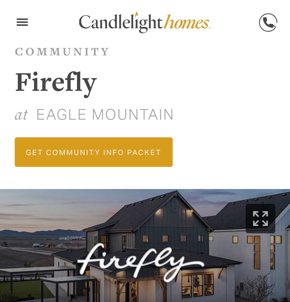 Candle Light Homes landing page